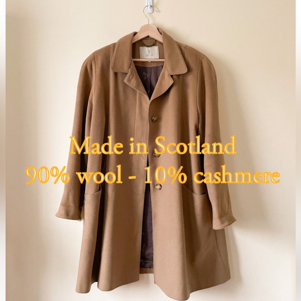 Wool cashmere classic coat with pockets